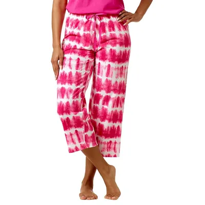 Pantalon de pyjama capri effet teint par nouage