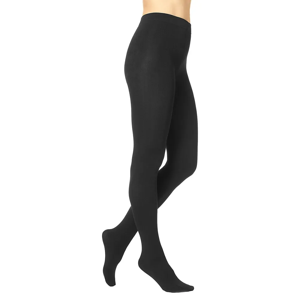 HUE Brushed Non-Control-Waistband Tights