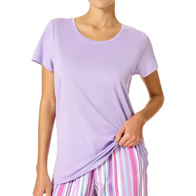 Plus T-shirt de pyjama à manches courtes avec encolure dégagée