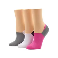 Women's 3-Pair Colourblock Arch Hug Liner Footlet Socks Pack