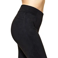 Pantalon droit en suédine à taille haute