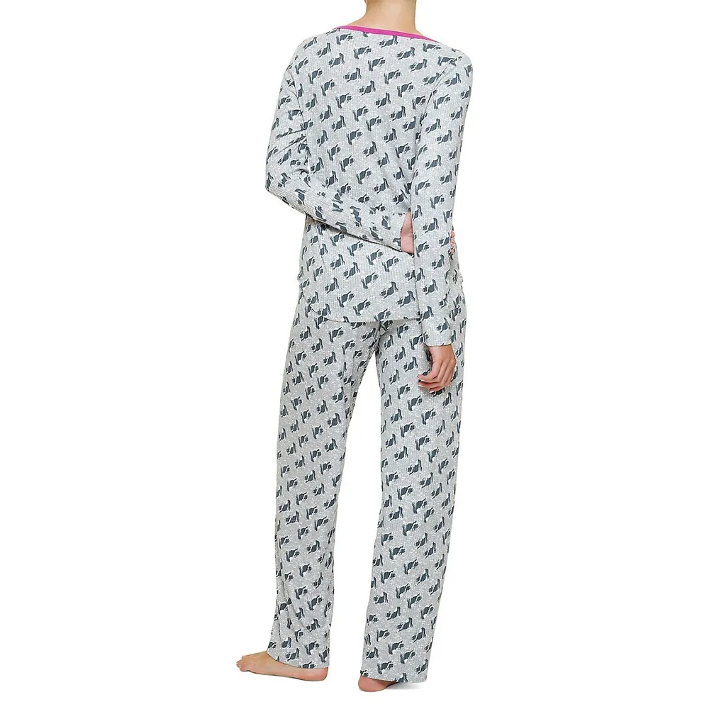Downward Doggies Ultra Rib 2 Piece Pyjama Set