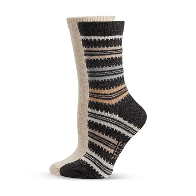 2- Pack Femme Stripe Boot Socks