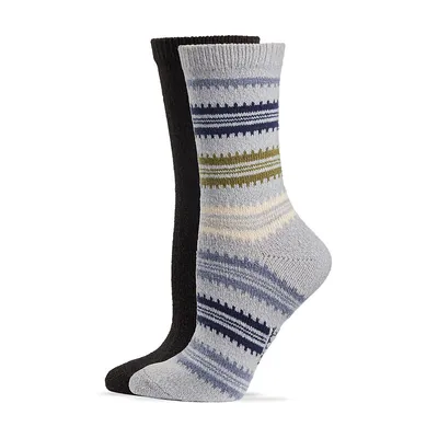2-Pack Femme Stripe Boot Socks