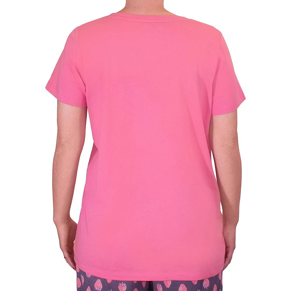 T-shirt de pyjama à manches courtes et encolure dégagée