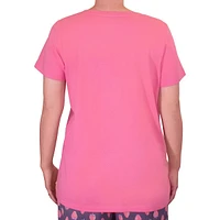 T-shirt de pyjama à manches courtes et encolure dégagée