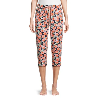 Orange Twist-Print Capri Pyjama Pants