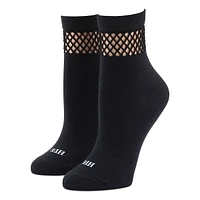 Chaussettes mi-mollet à bord en résille pour femme