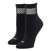 Chaussettes mi-mollet à bord en résille pour femme