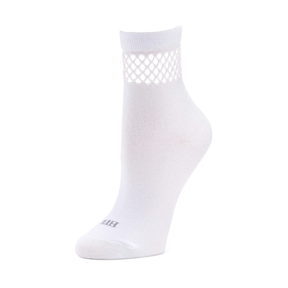 Women's Fishnet-Border Crew Socks