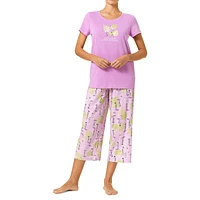 Palmtini Flamingos 2-Piece Capri Pyjama Set