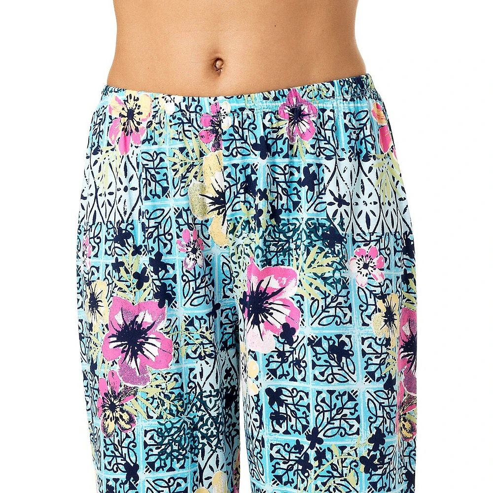 Floral Mosaic 2-Piece Capri Pant Pyjama Set