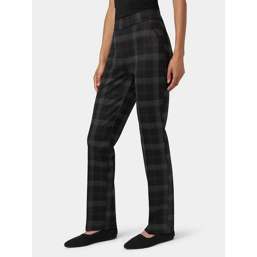 Plaid Pull-On Trouser