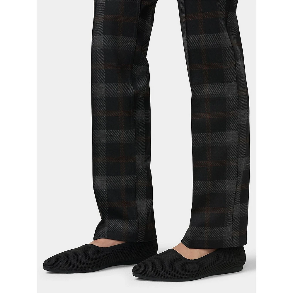 Plaid Pull-On Trouser