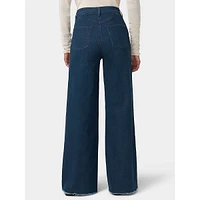 Frayed Edge Wide Leg Denim Pants