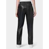 Hi-Rise Straight Leather Pants