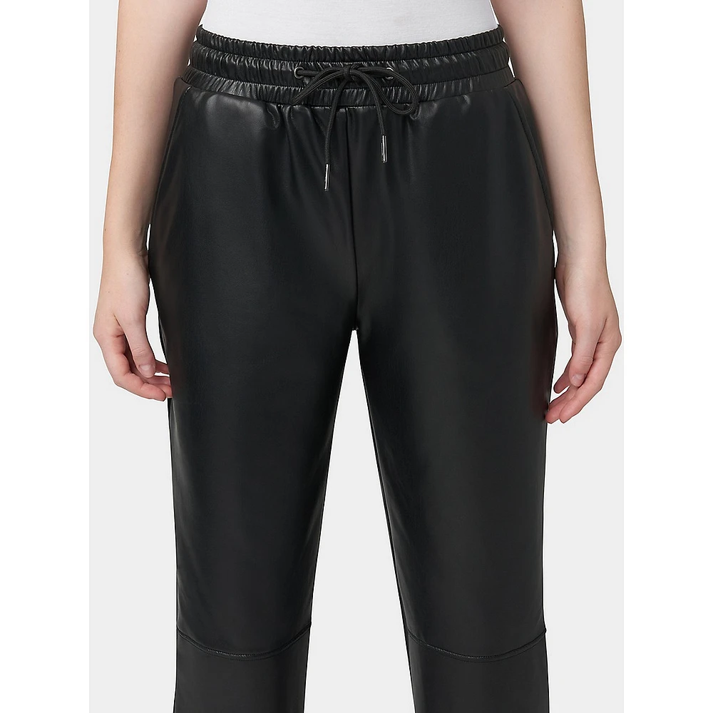 Hi-Rise Straight Leather Pants