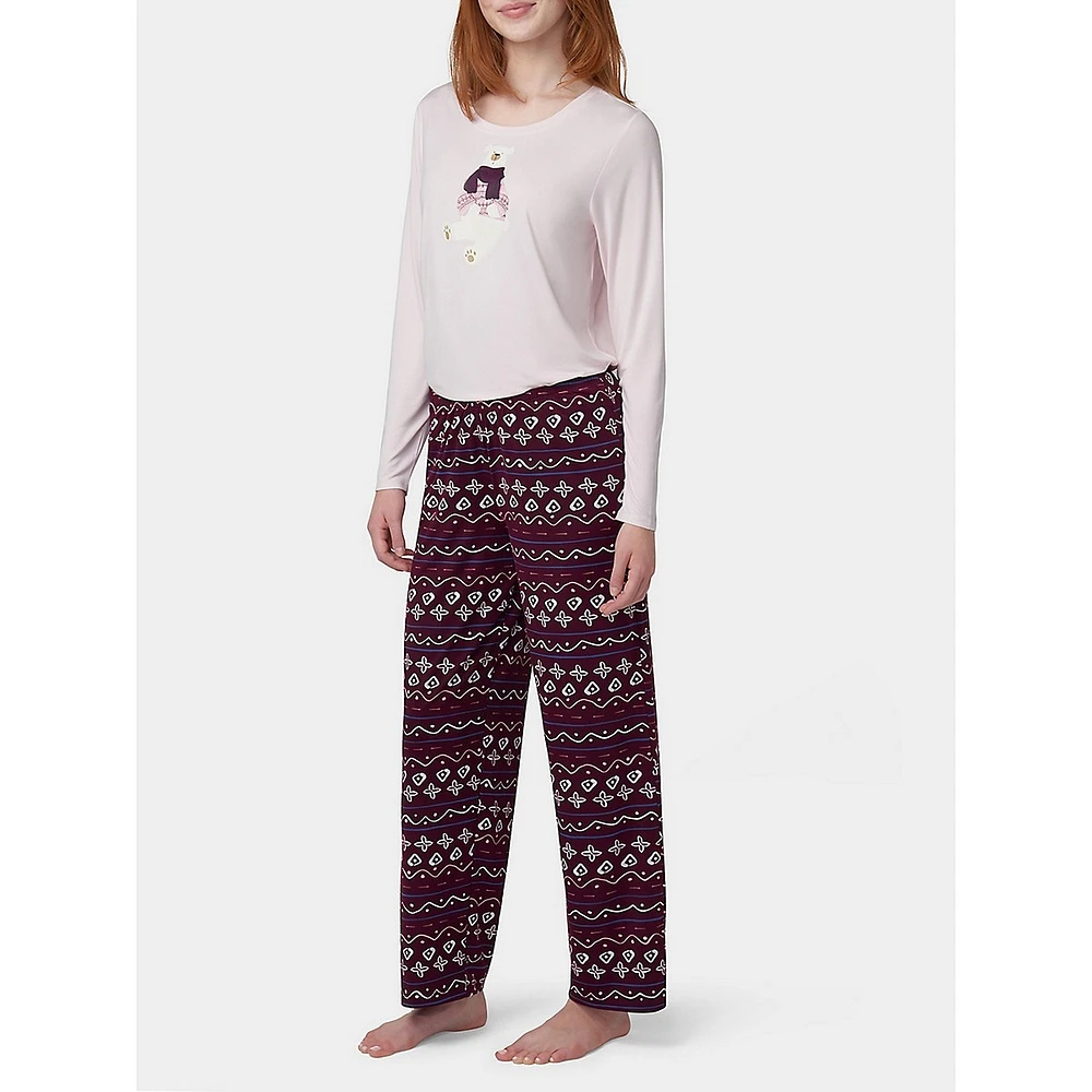 2-Piece Polar Bear Fair Isle Long-Sleeve Pyjama Packaged Set