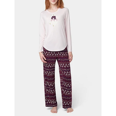 Ensemble pyjama 2 pièces en jacquard motif ours polaire