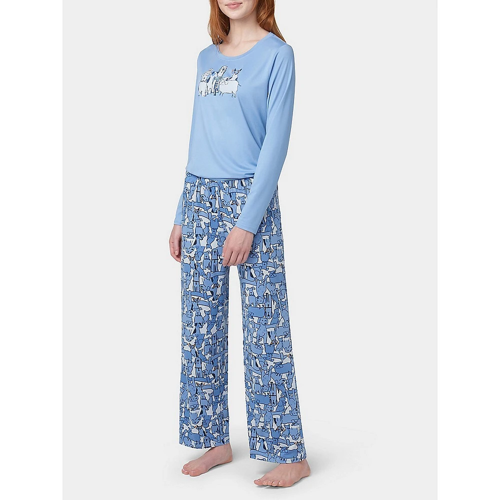 2-Piece Ruffs Roll Call Long-Sleeve Pyjama Packaged Set