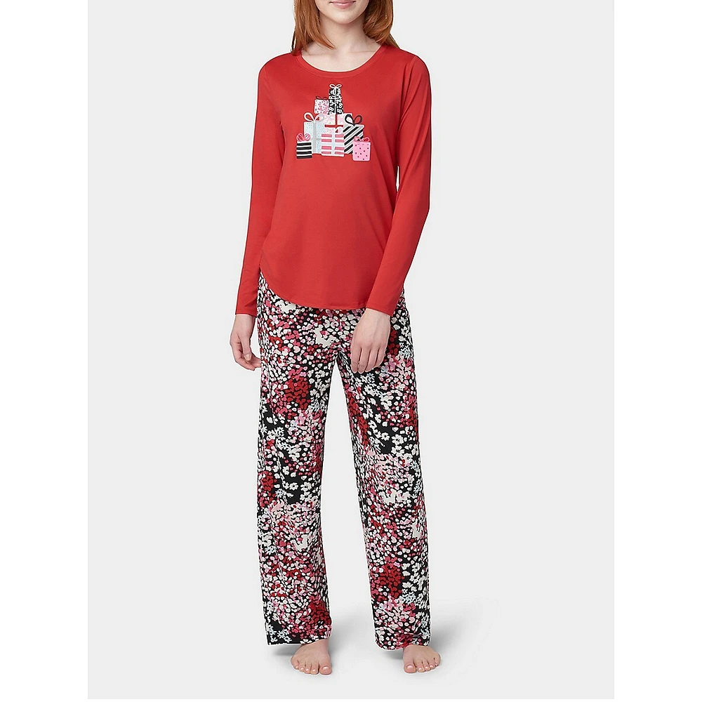 2-Piece Speckled Floral Gifts Pyjama Packaged Set