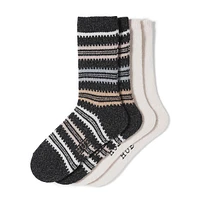 Womens 2 Pair Femme Stripe Boot Sock