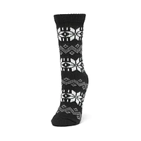 Womens's 2-Pair Nordic Snowflake Boot Sock