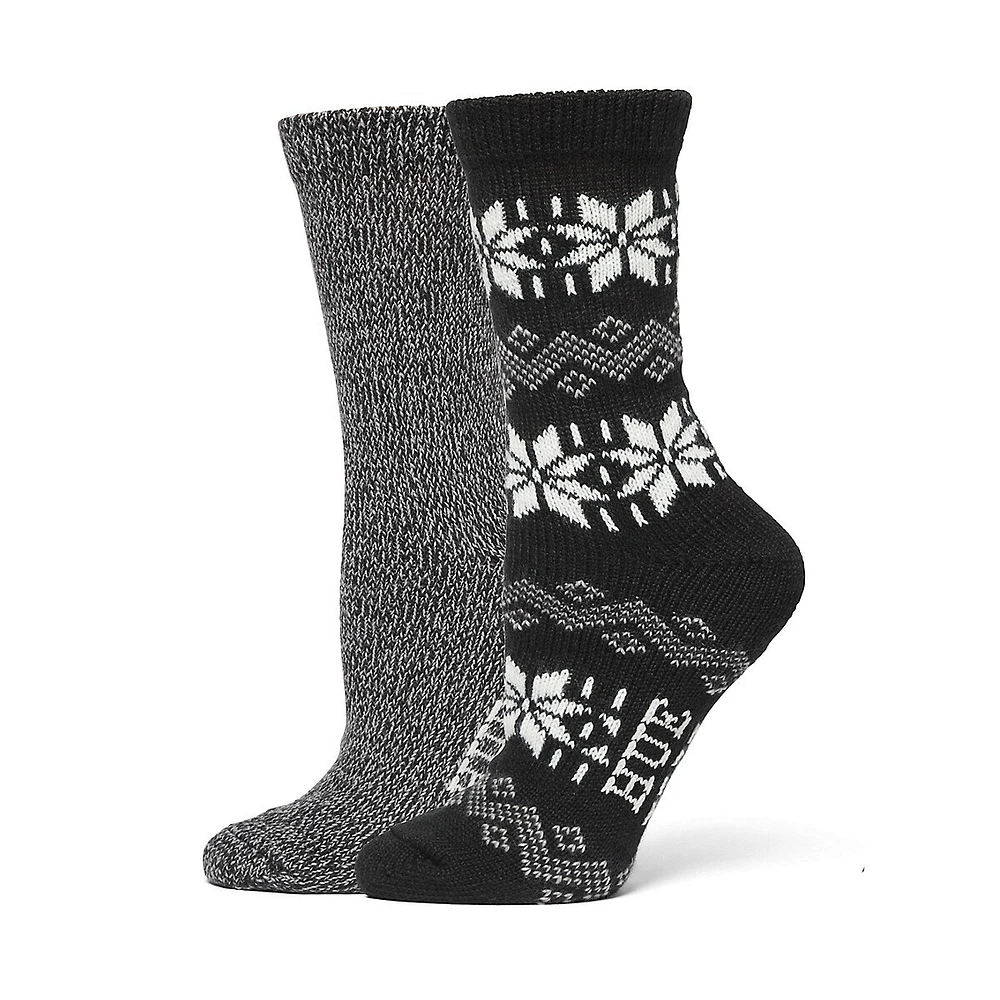 Womens's 2-Pair Nordic Snowflake Boot Sock