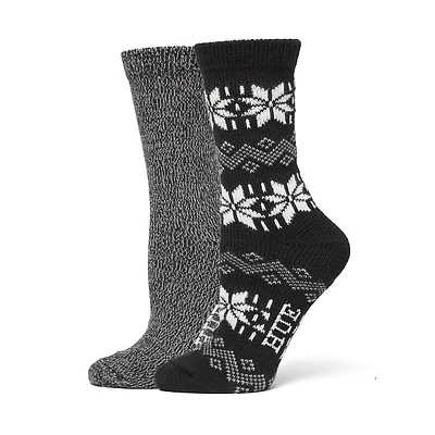 Womens's 2-Pair Nordic Snowflake Boot Sock