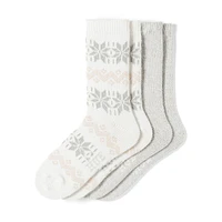 Womens's 2-Pair Nordic Snowflake Boot Sock