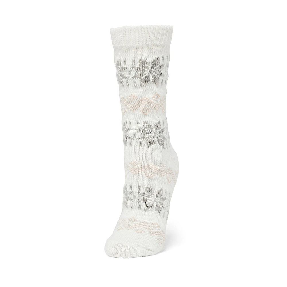 Womens's 2-Pair Nordic Snowflake Boot Sock