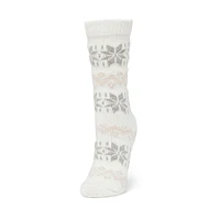 Womens's 2-Pair Nordic Snowflake Boot Sock