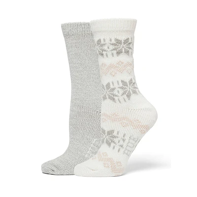 Womens's 2-Pair Nordic Snowflake Boot Sock