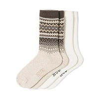 Women's 2-Pair Border Fairisle Boot Socks