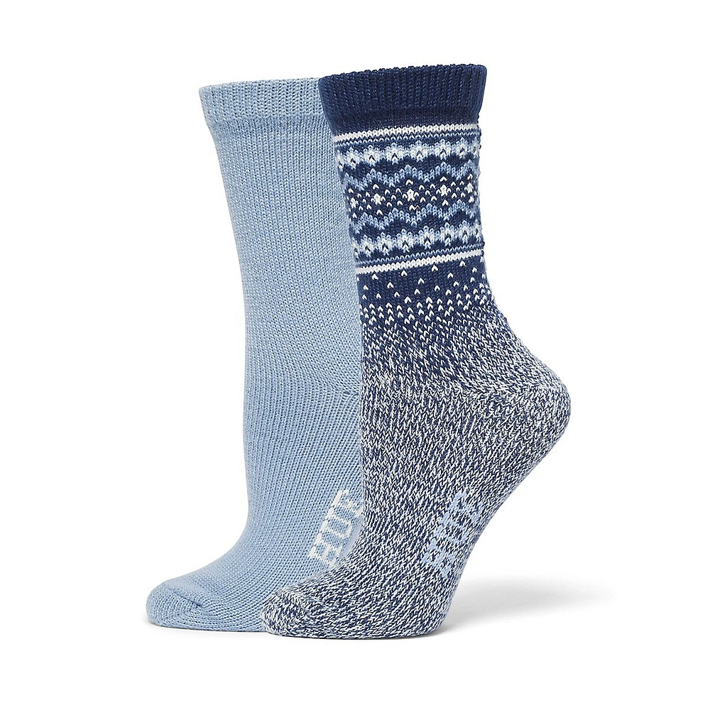 Women's 2 Pair Border Fairisle Boot Sock