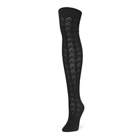 Women's Pointelle-Stitch Over-The-Knee Socks