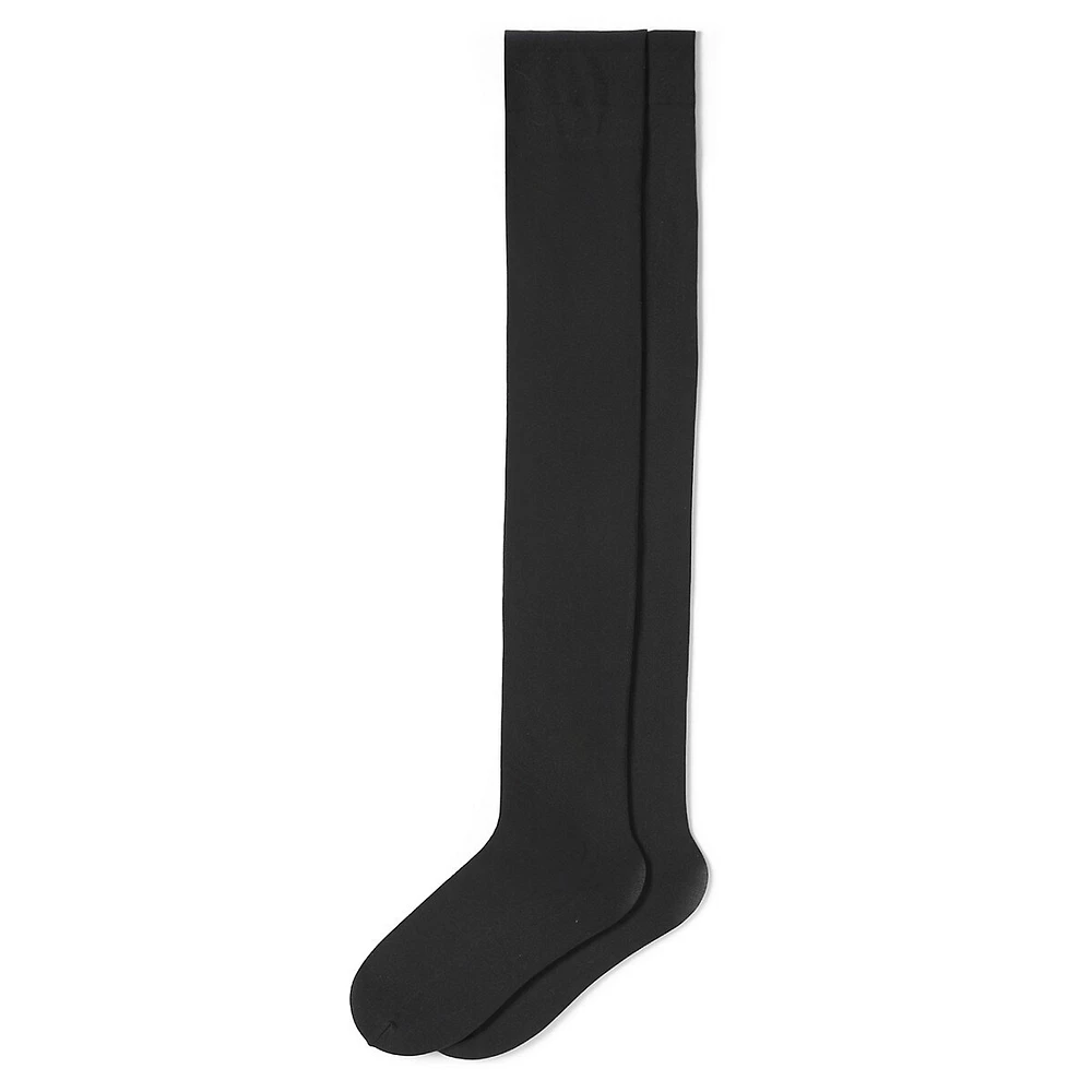 Chaussettes opaques au-dessus du genou pour femmes