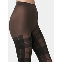 Control Top Plaid Tights