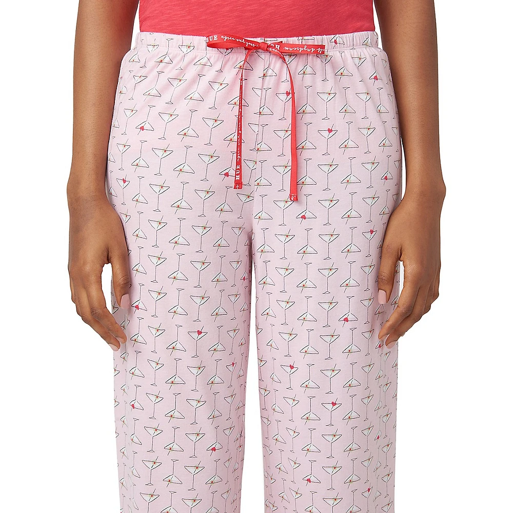 Heartini-Print Pyjama Pants