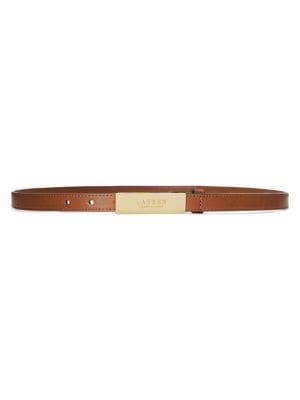 Goldtone Logo Leather Belt