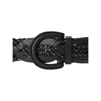 Braided Leather Wide Belt