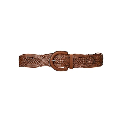 Braided Leather Wide Belt