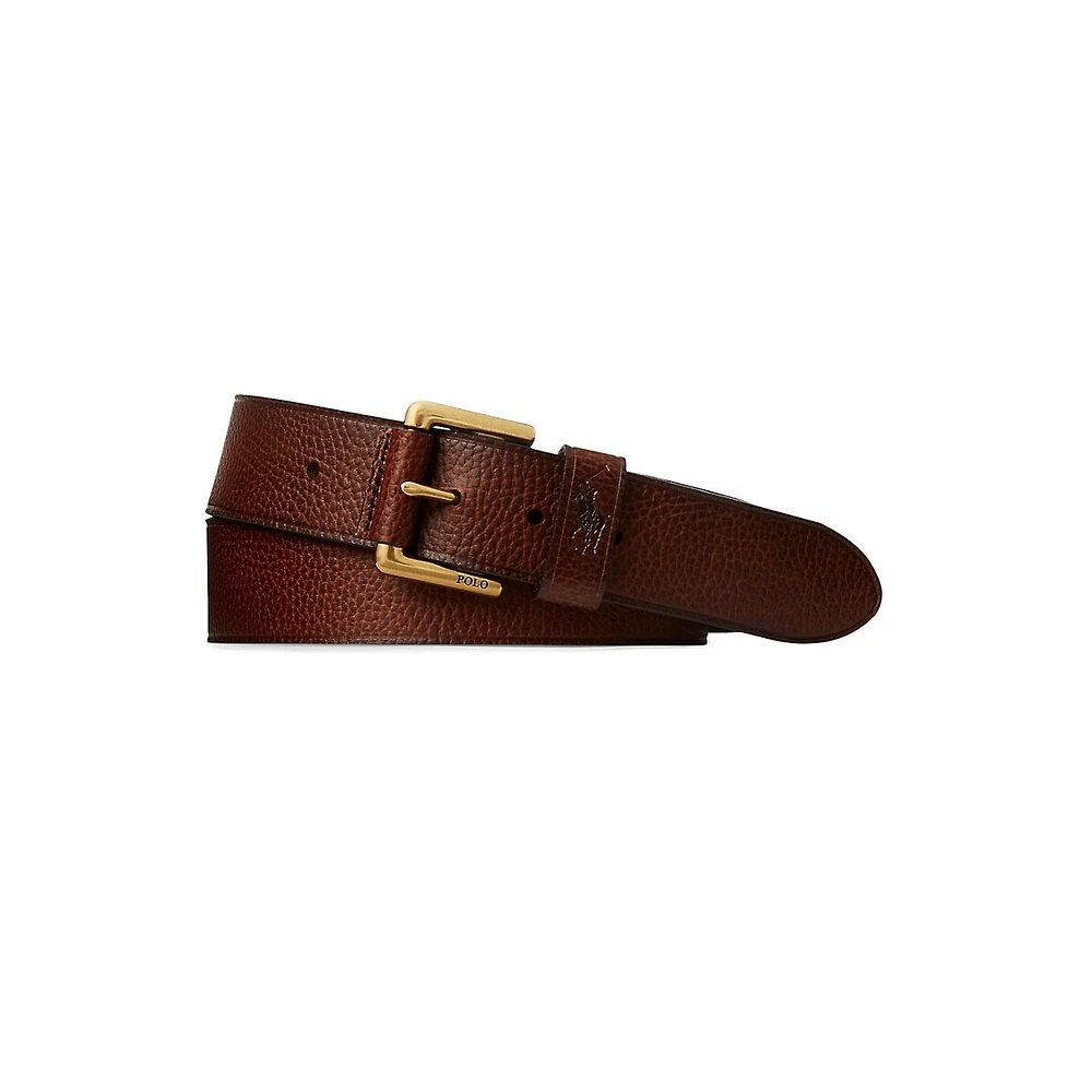 Signature Pony Pebbled Leather Belt