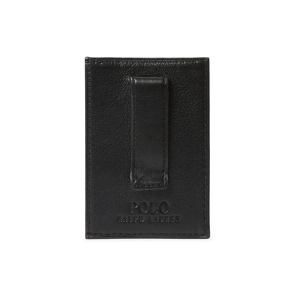 Pebbled Leather Card Case & Money Clip
