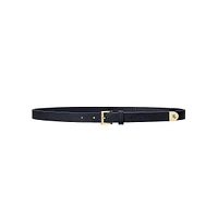 Pebbled Leather Skinny Belt