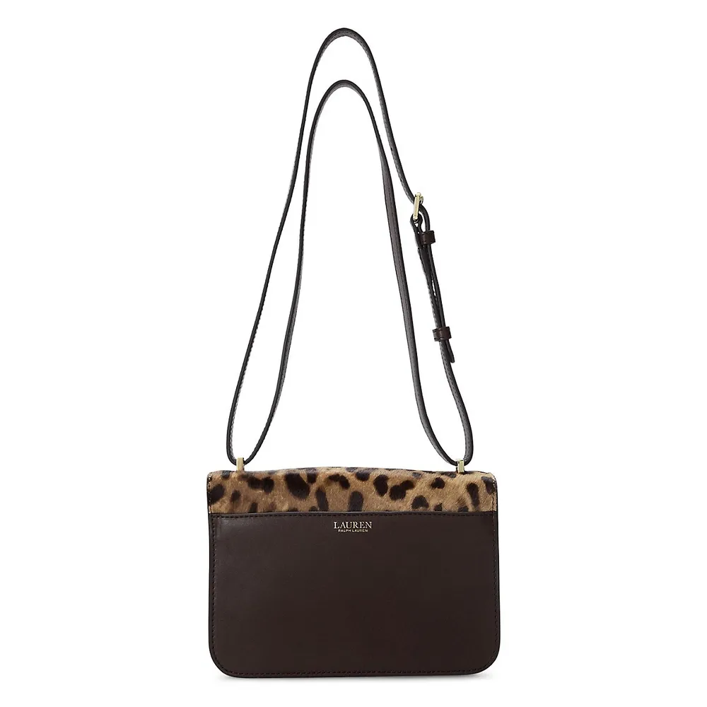 Lauren Ralph Lauren Leopard-Print Haircalf Crossbody Tech Case - Estate Leopard/Chestnut Brown