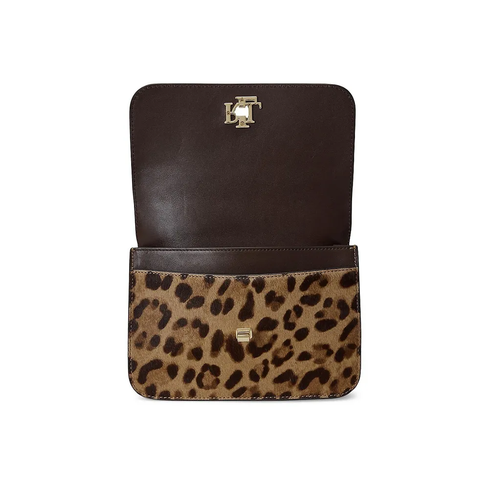 Lauren Ralph Lauren Leopard-Print Haircalf Crossbody Tech Case - Estate Leopard/Chestnut Brown