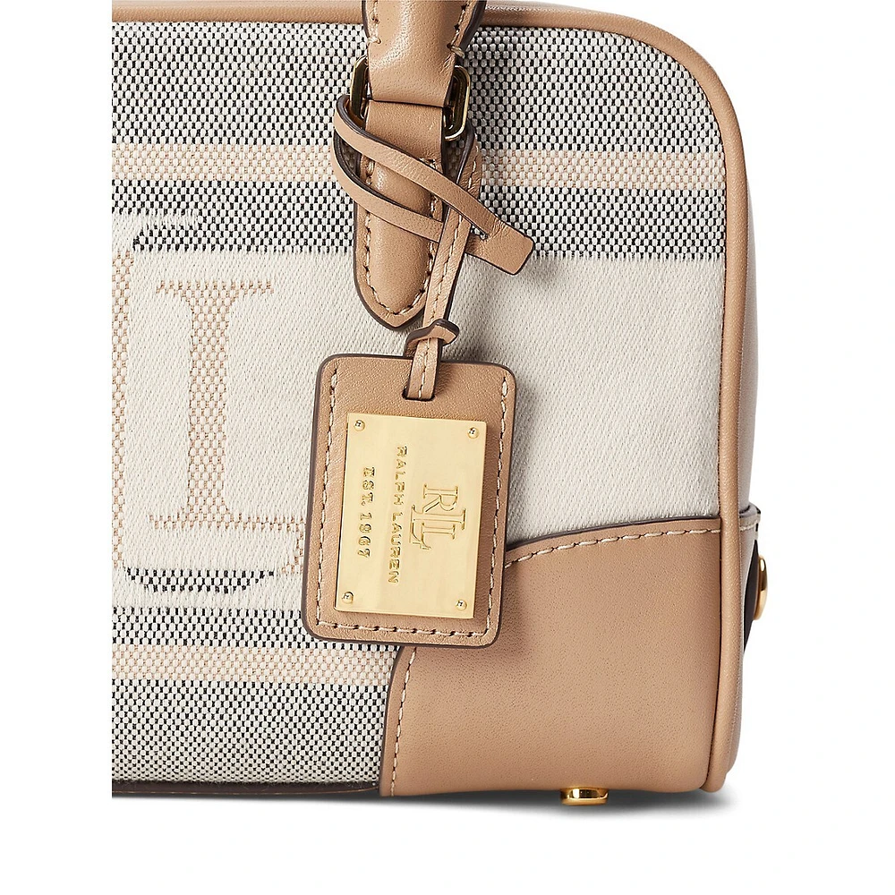 Emerie Mongram Jacquard & Leather Satchel