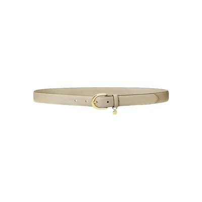 Crosshatch Leather Belt with Charm