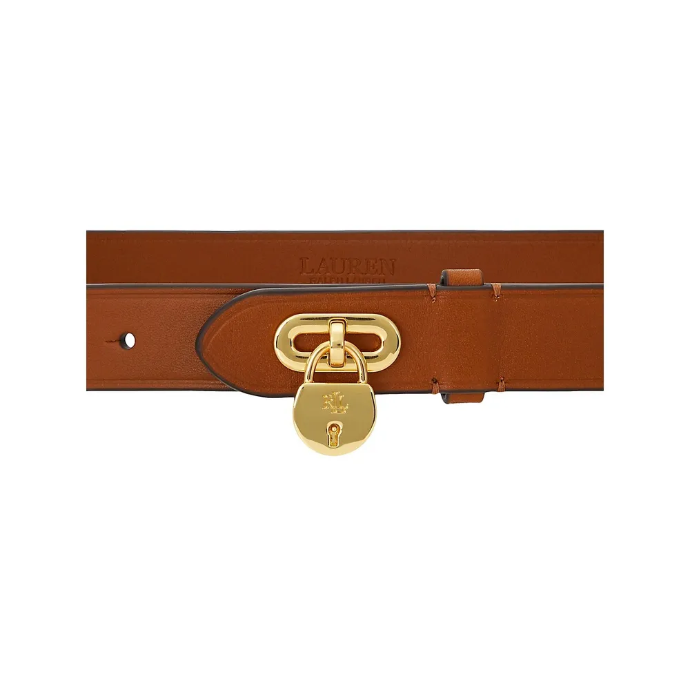 Padlock Buckle Leather Belt